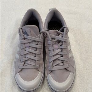 Adidas Men's Light Purple Sneakers with White Stripes